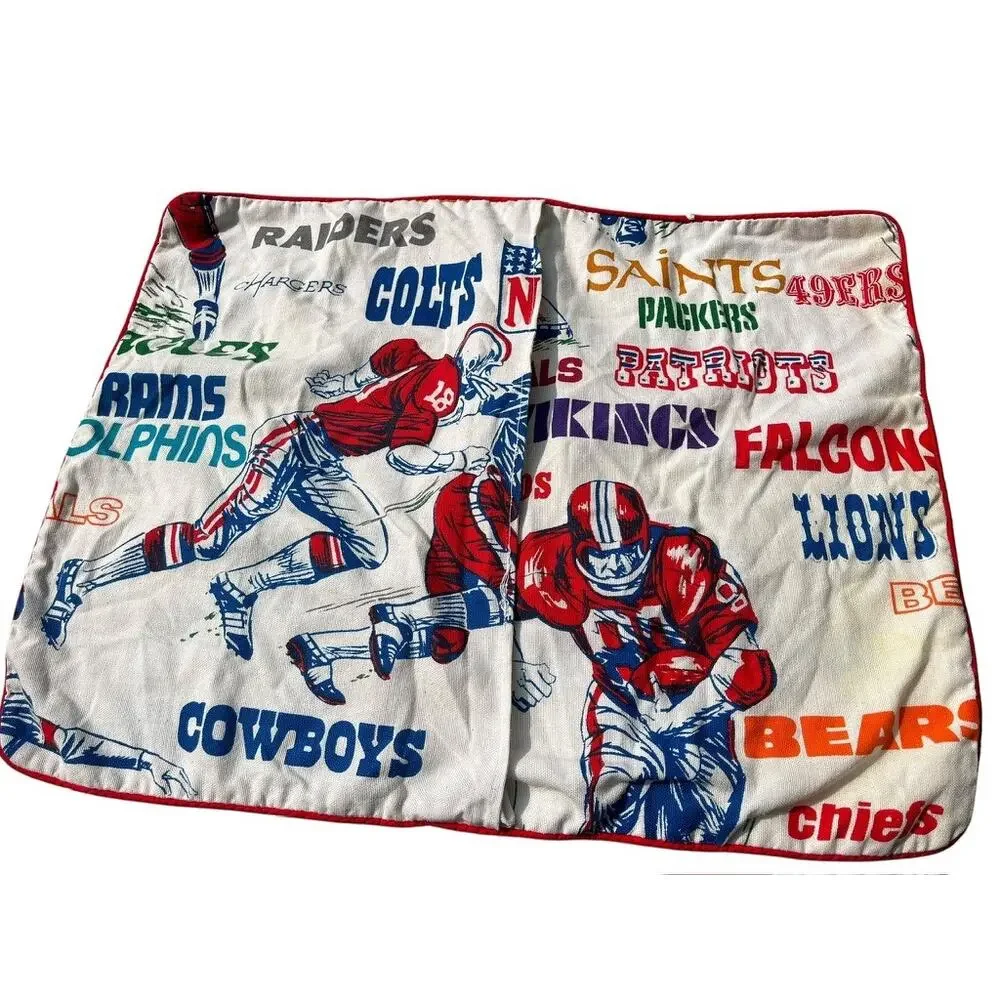 Vintage Sears 70s NFL Team Football Logos Pillow Sham | Standard